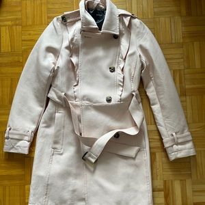 Light pink ruffled trench coat size S (RW&CO)